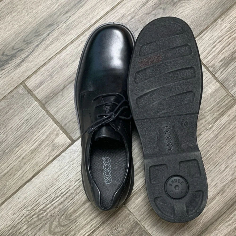 ECCO Metropole Amsterdam Black Leather Men's Dress Shoes 50